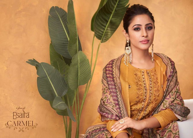 Carmel By Esaira Cotton Satin Printed Dress Material Wholesale Price In Surat